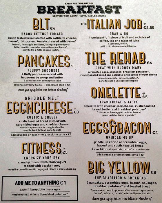 Review The Yellow Hostel Rome @minkaguides breakfast menu