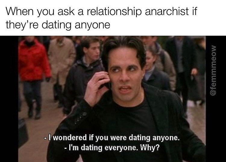Polyamory memes and tweets - relationship anarchist CREDIT femmmeow